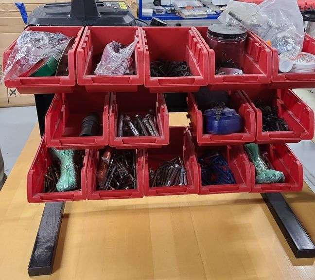 Tool shop 15 Bin Storage rack with hardware Schmid Auction