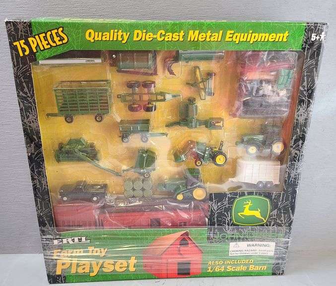 John Deere Farm Toy Playset, 1/64 scale barn, ERTL, NIB Schmid Auction