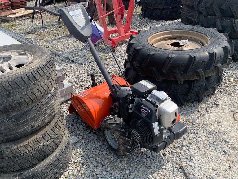 Husqvarna garden tiller, forward and reverse and tines, runs. Schmid