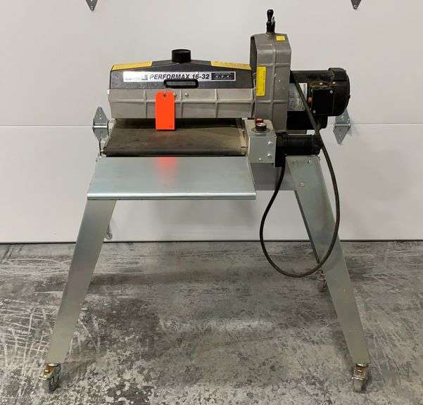 Performax 1632 drum sander on stand Schneider Auctioneers LLC