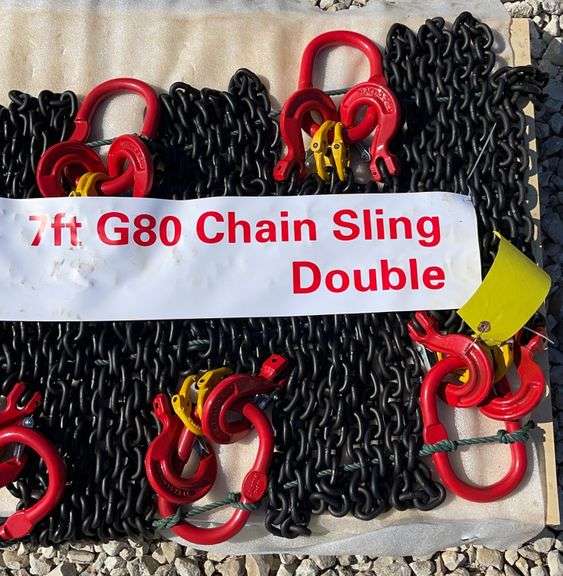 8 unused 7' double leg lifting chains Schneider Auctioneers LLC