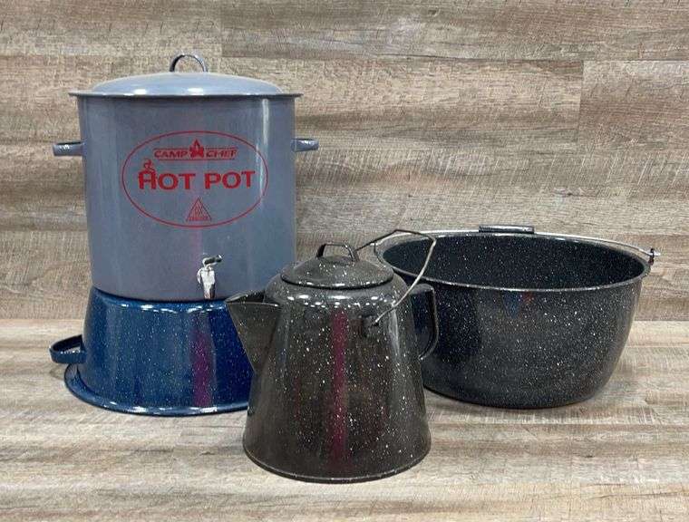 Granite Ware camp cookware Schneider Auctioneers LLC