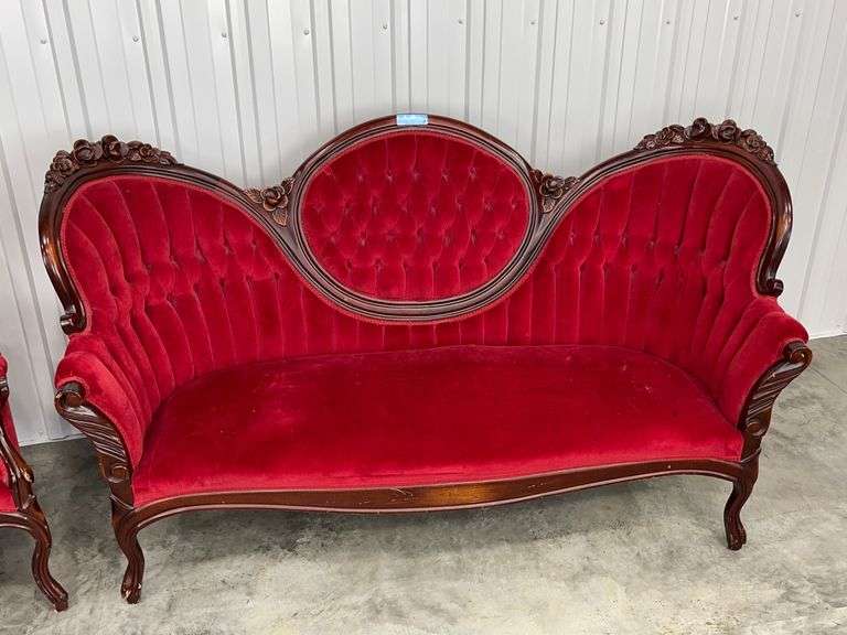 Victorian style parlor sofa and chair Schneider Auctioneers LLC