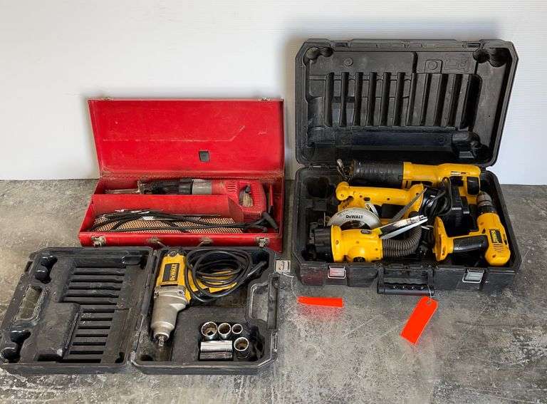 Group of Dewalt & Milwaukee power tools Schneider Auctioneers LLC