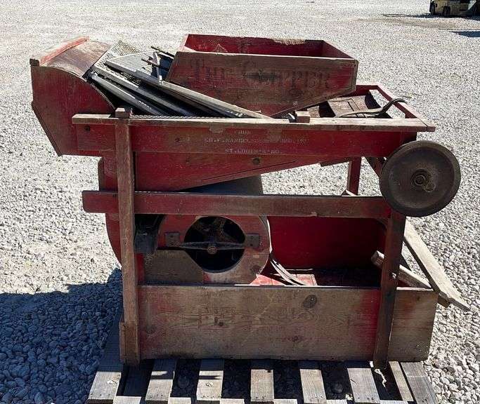 Antique Clipper wooden seed cleaner Schneider Auctioneers LLC