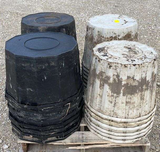 Group of used poly mineral tubs Schneider Auctioneers LLC