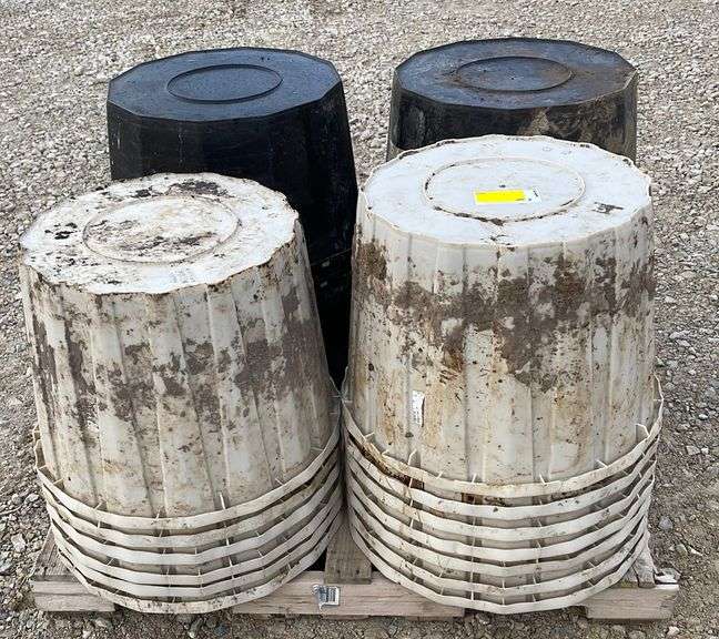 Group of used poly mineral tubs Schneider Auctioneers LLC