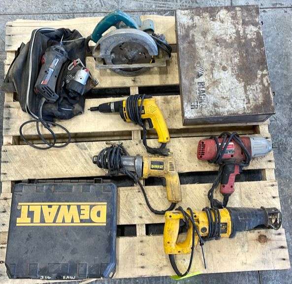 Group of corded shop tools