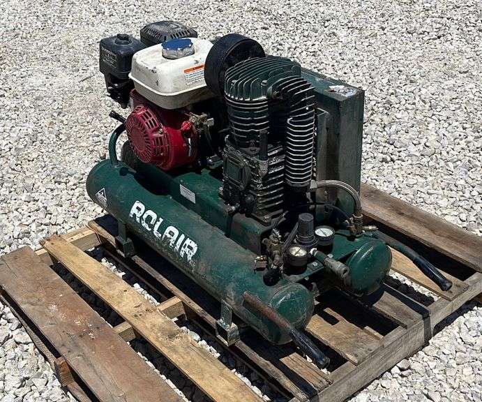 Rolair gas powered air compressor Schneider Auctioneers LLC