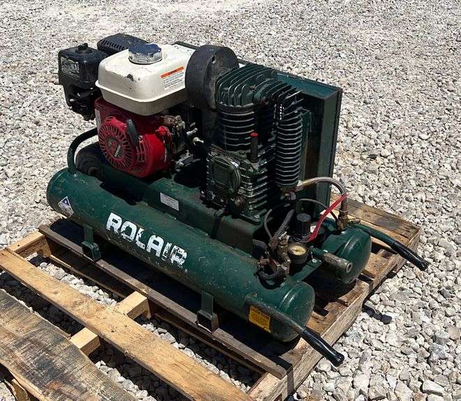 Rolair gas powered air compressor Schneider Auctioneers LLC