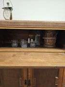 Vintage Tiger Oak Bar Cabinet with Drinkware and more