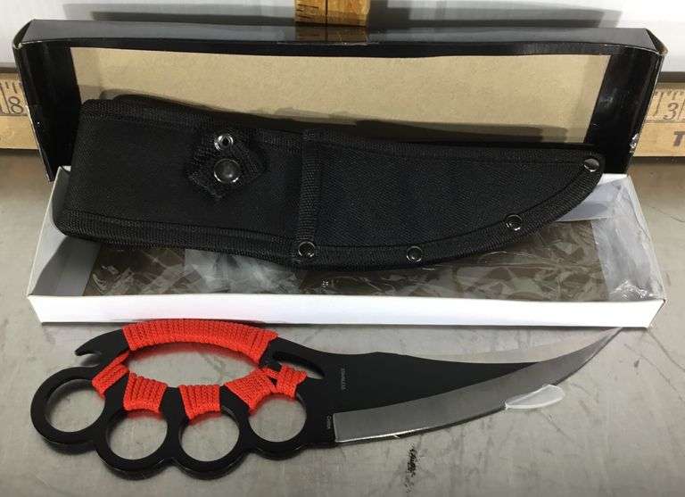 Red/Black Fantasy Master Knife with Sheath Sherwood Auctions