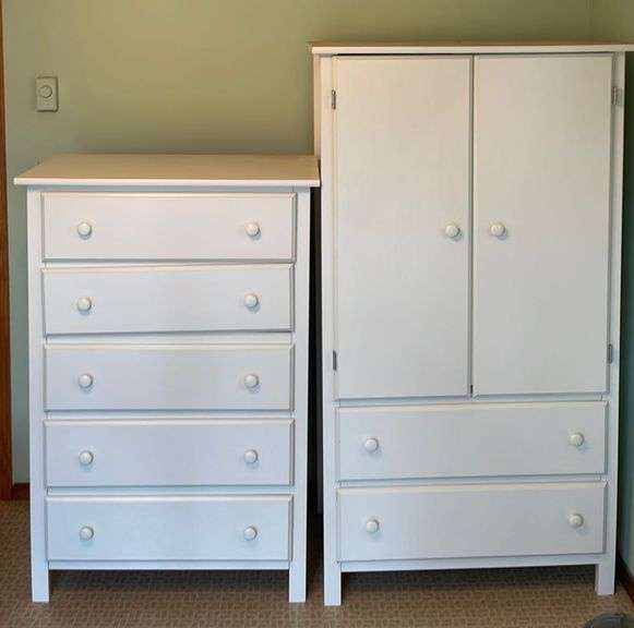 Matching Wooden Armoire & Dresser Sherwood Auctions