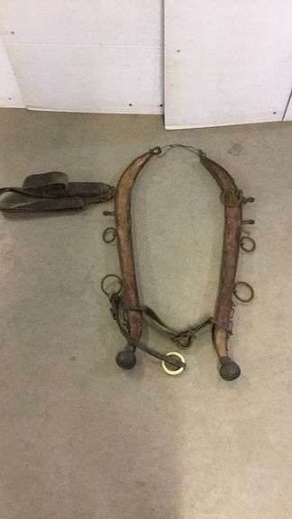 Vintage Leather Horse Harness With Brass Fittings. Sold as Rustic Decor.not for Use on Animals