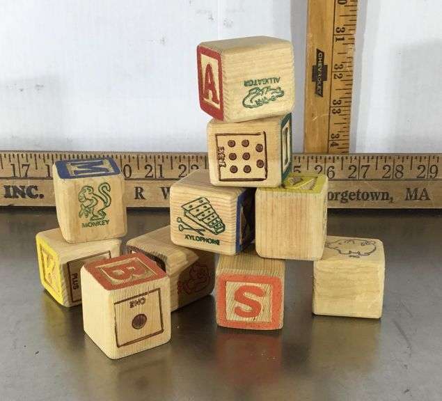 Wooden Alphabet Blocks Sherwood Auctions