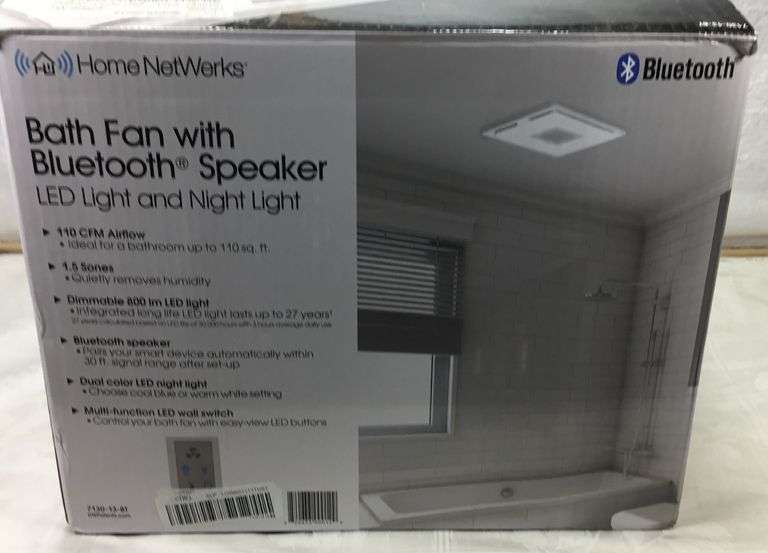 Home Netwerks Bath Fan With Bluetooth Speaker Sherwood Auctions