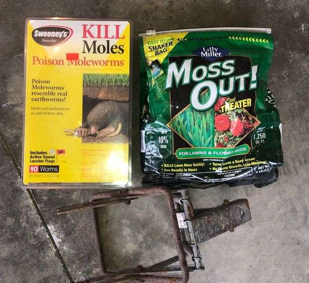 Mole Trap, poison moleworms & moss out Sherwood Auctions