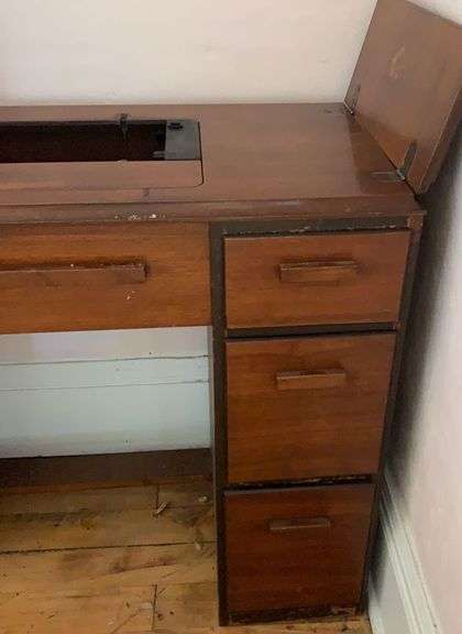 Antique wooden sewing table - Sherwood Auctions