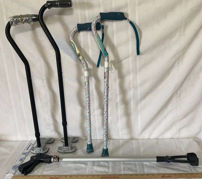 4 Canes & Pick Up Tool Sherwood Auctions