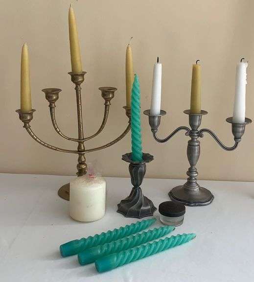Candelabras w/ candles Sherwood Auctions