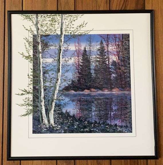 Framed Lake Picture Sherwood Auctions