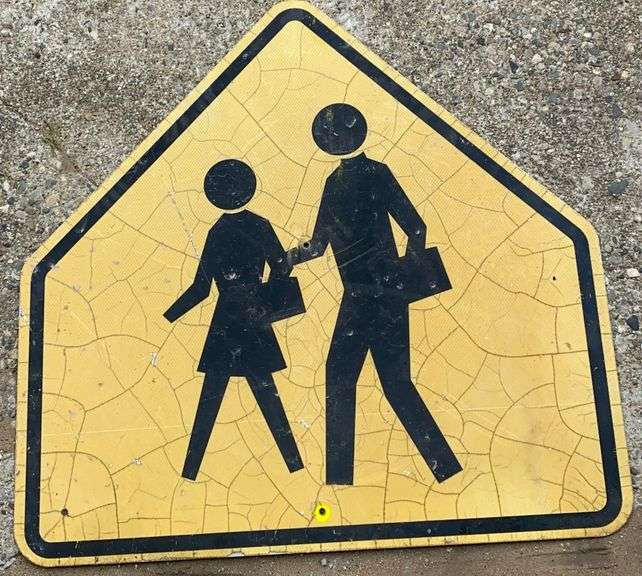 School Crossing Sign 35x36” - Sherwood Auctions