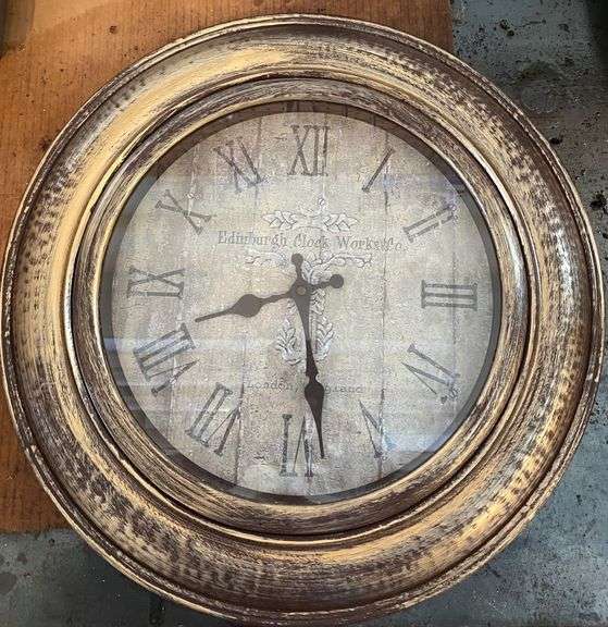 Edinburgh Clock Works Co. London, England Wall Clock, Battery Operated