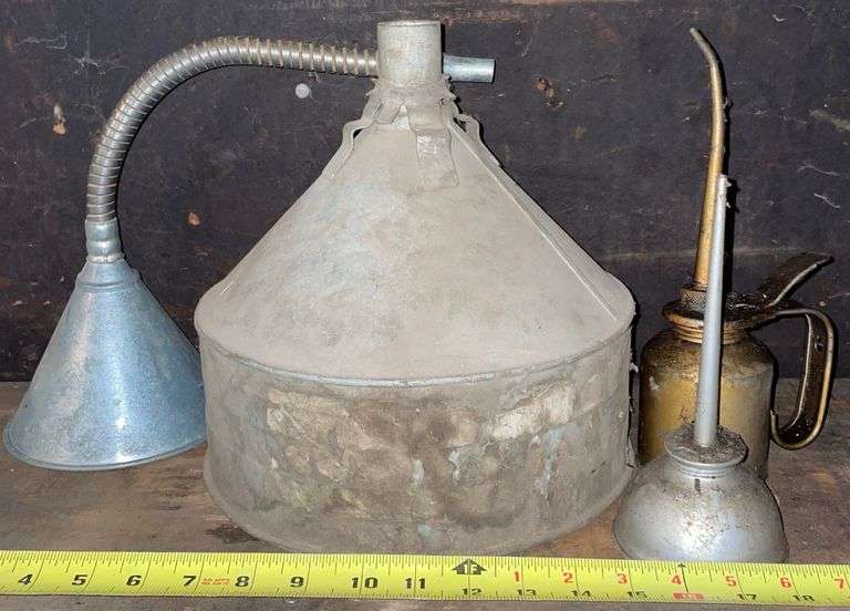 Vintage Oil Cans & Funnels Sherwood Auctions