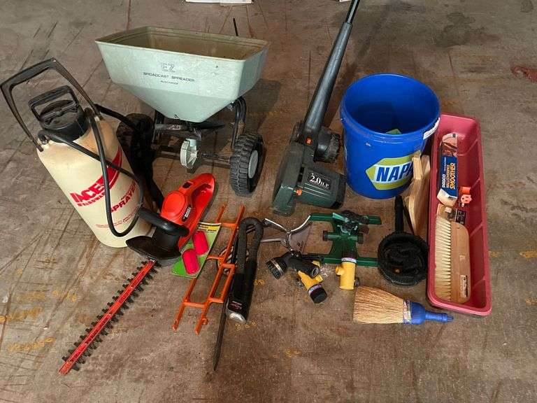 Tow Behind Spreader, Sprayer, B&D Edger & Hedge Trimmer, Sprinklers