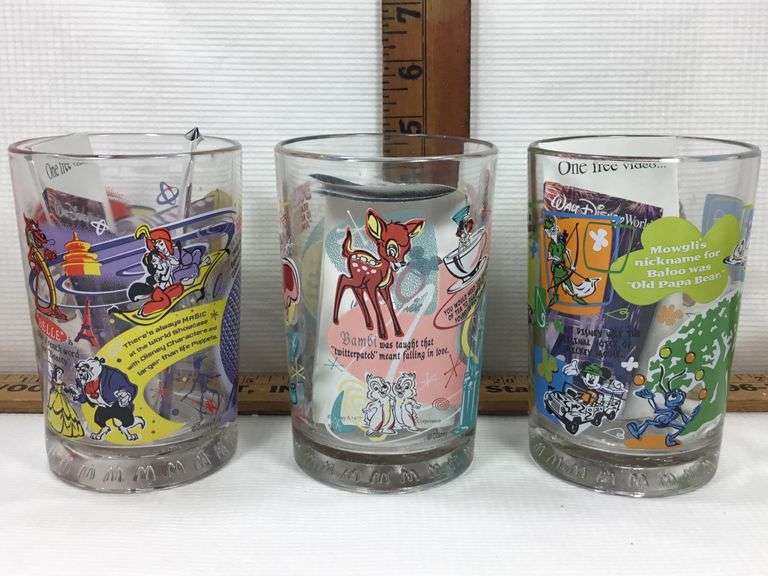 Disney Glass Collectable Cups Sherwood Auctions