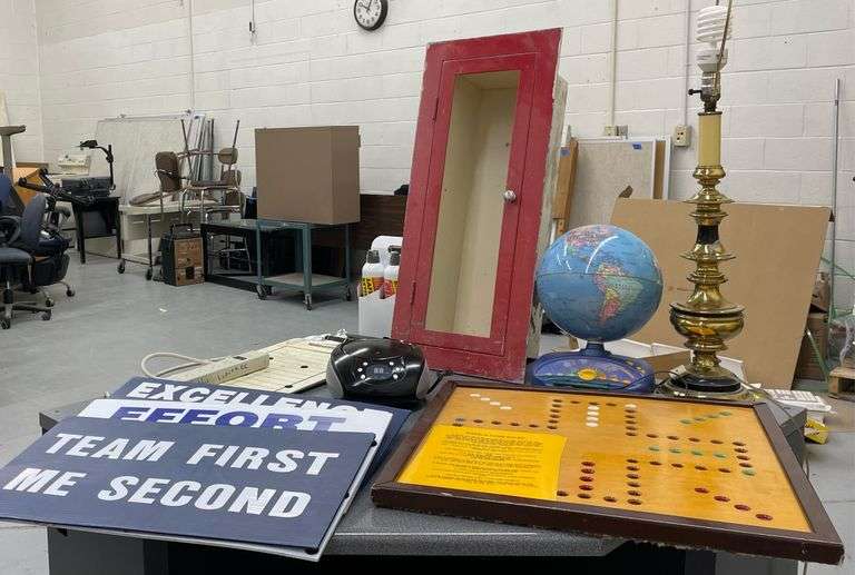 Lamp, Marble Game, CD Boombox, Quantum Leap Game, Fire Extinguisher