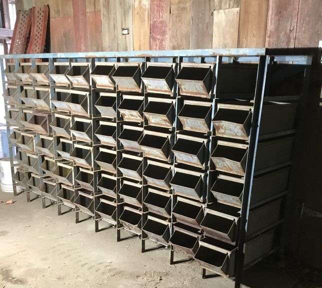 Bolt Bin with 59 Compartments 61"x124"x28" Sherwood Auctions