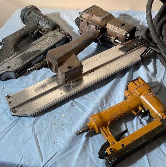 Pneumatic Staple & Nail Guns w/ Air Hose + Air Riveter Sherwood Auctions