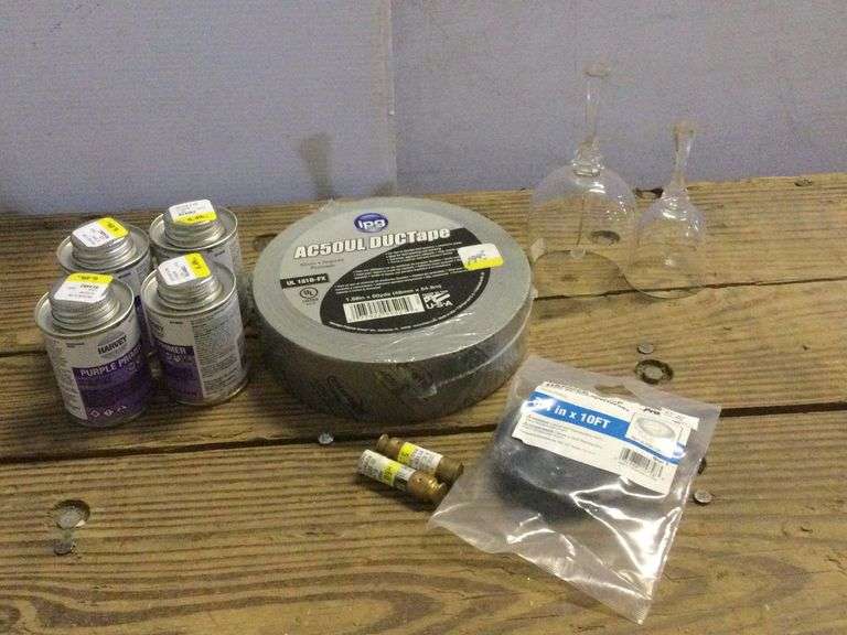 Duct Tape, Primer for PVC, Plastic Hangar Wrap, 35 th Anniversary Glass