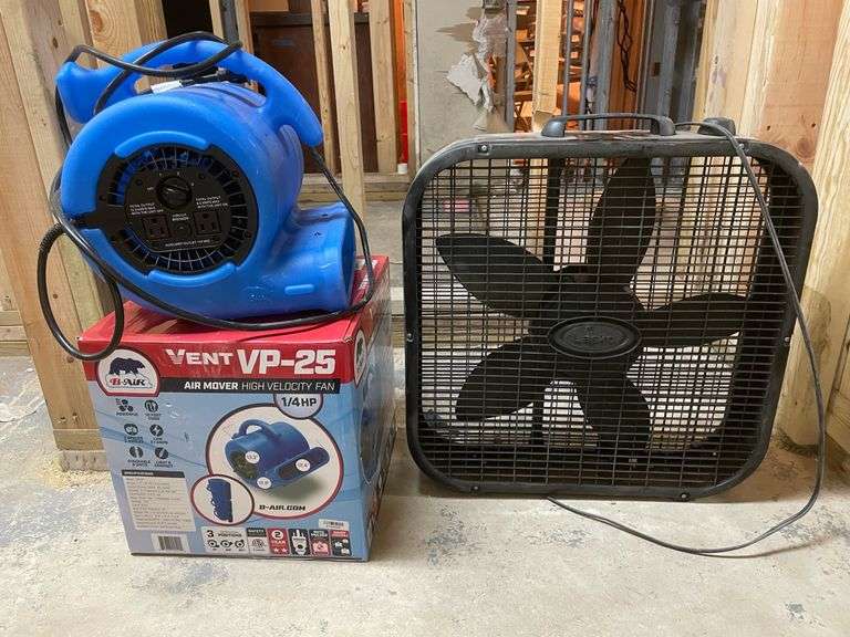 Vent VP25 Air Mover High Velocity Fan 1/4HP + Lasko Box Fan Sherwood