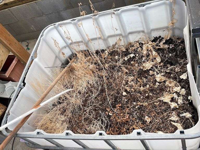 Large Metal & Plastic Planting Bins 26" tall, 48” x 40” Sherwood Auctions