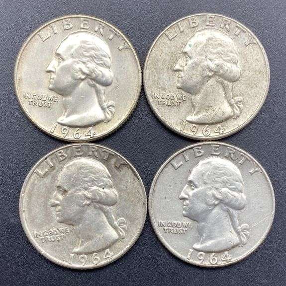 4 1964 D Washington Quarters Sherwood Auctions