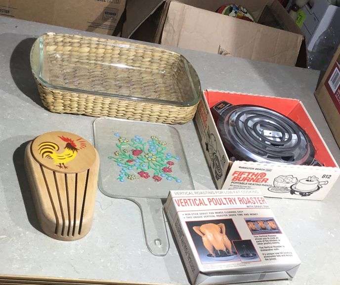 Poultry Roaster, Hot Plate, Glass Baking Dish and More Sherwood Auctions