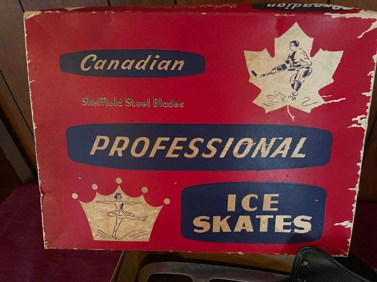 Never Used Canadian Professional Ice Skates in Original Box, Mens Size