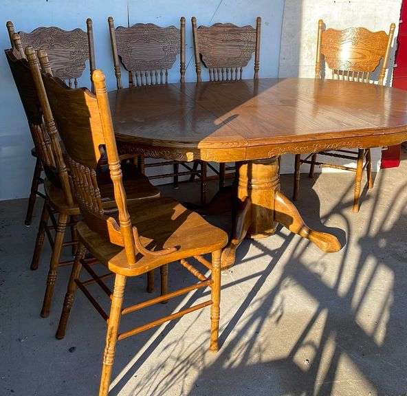 Oak Table With 6 Chairs Sherwood Auctions