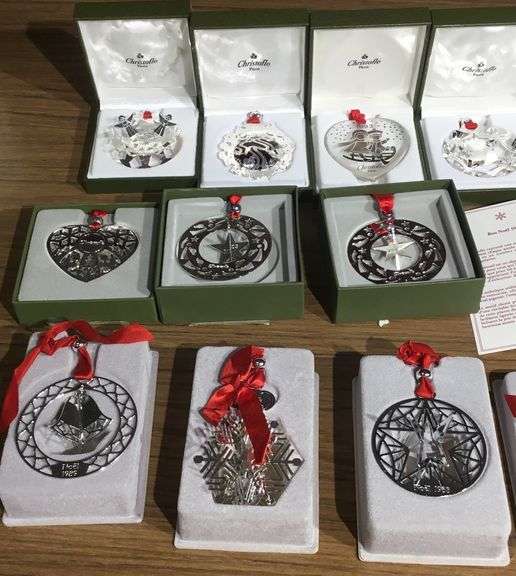 Christofle Paris Collection of Dated Christmas Ornaments Sherwood