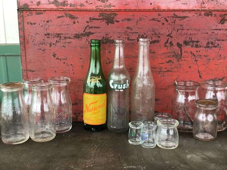 Antique Glass Pop Bottles & Local Milk Glass Bottles Sherwood Auctions