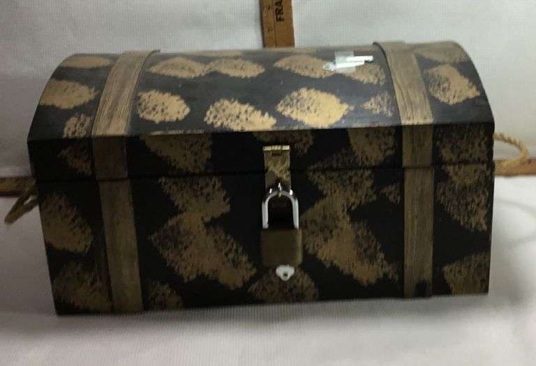 Treasure Chest with Keys and Wooden Nickels Sherwood Auctions