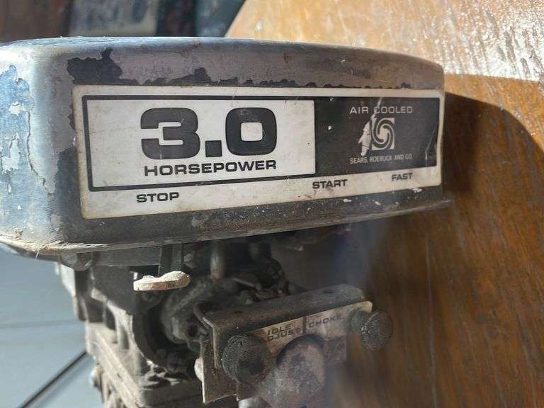 Air Cooled Sears Roebuck and Co. 3HP Boat Motor 38” Long Sherwood