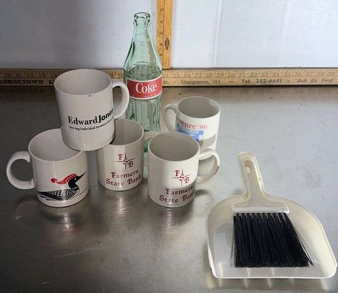 Coffee Cups, Half Liter Coke Glass Bottle, Mini Broom Dustpan
