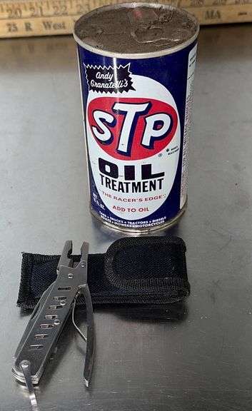 Pocket Multi Tool & STP Oil Treatment Can - Sherwood Auctions