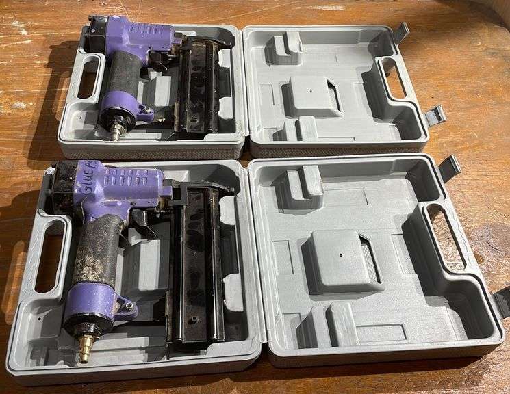 Two Pneumatic Air Brad Nailer Guns w/ Cases Sherwood Auctions