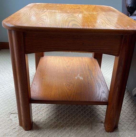 Solid Oak End Table Sherwood Auctions