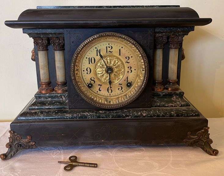 Seth Thomas Adamantine Mantel Clock 1800 Sherwood Auctions