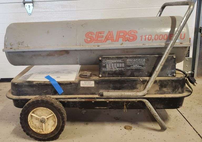 Sears 110,000 BTU Kerosene Heater. Sherwood Auctions